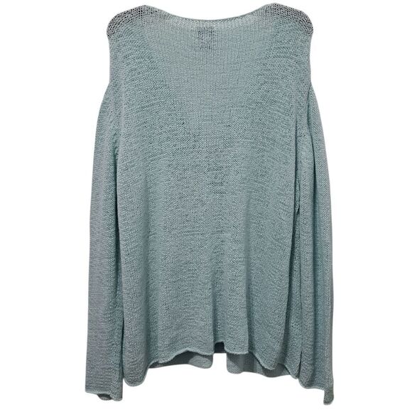 Eileen Fisher Sespry V Neck Cardigan Minimalist Boho Cotton Tape Yarn 3X NWT Blu - Picture 7 of 17